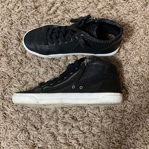 Black mid top shoes